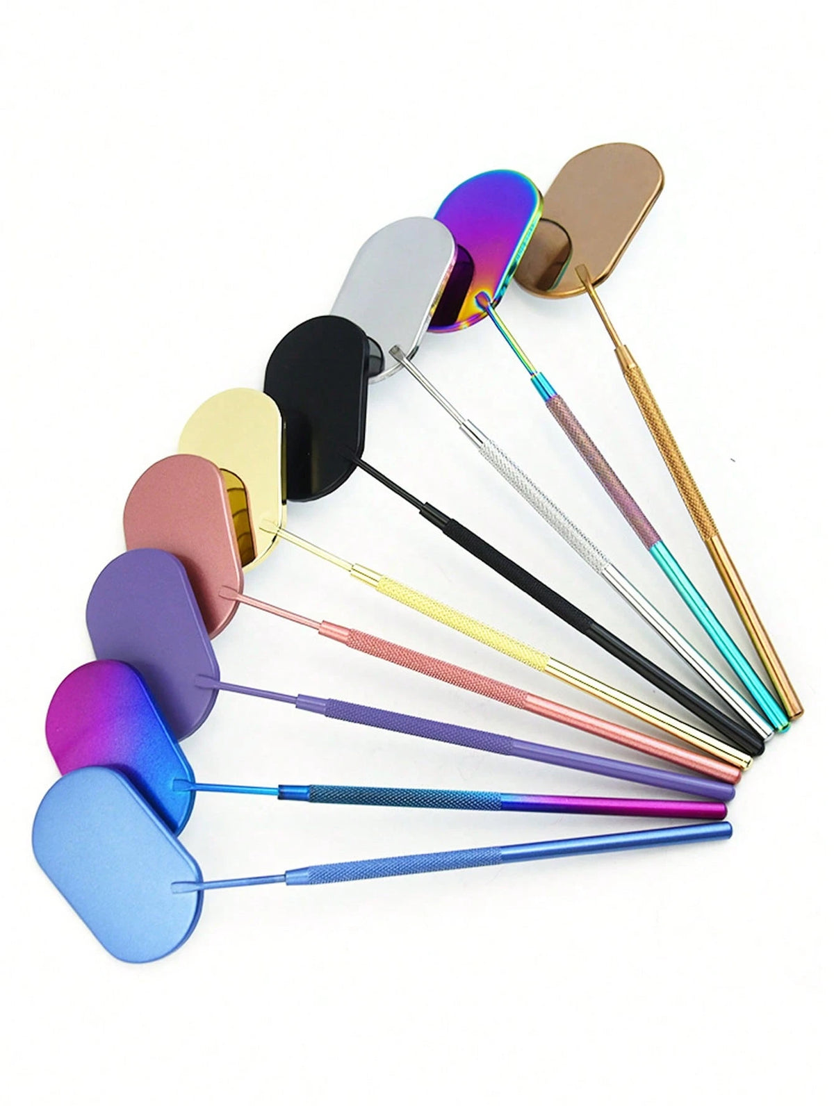 4pcs/2pcs/1pc Stainless Steel Multi-Function Eyelash Inspection Mirror, Makeup Mirror- Eyelash Extension Tool, Makeup, Room Decor, Vanity, Travel, Bedroom, Makeup Accessories, Mini Mirror, Portable M