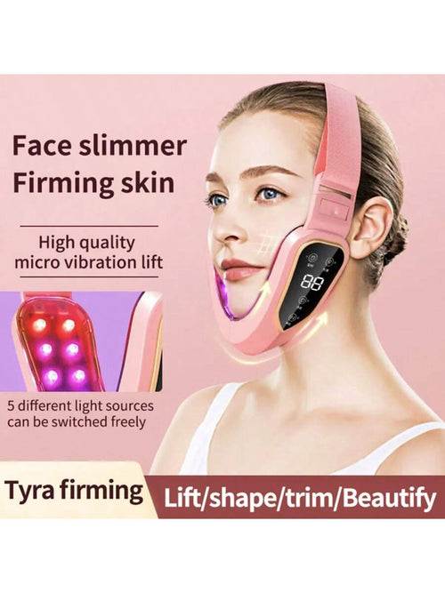 5-Mode 12-Intensity Face Massager, Vibration Lifting & Heating Double Chin V-Shape Massager, Smart Skin Tightening Device, Ideal Holiday Gift For Women