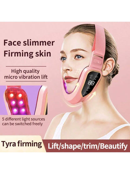 5-Mode 12-Intensity Face Massager, Vibration Lifting & Heating Double Chin V-Shape Massager, Smart Skin Tightening Device, Ideal Holiday Gift For Women