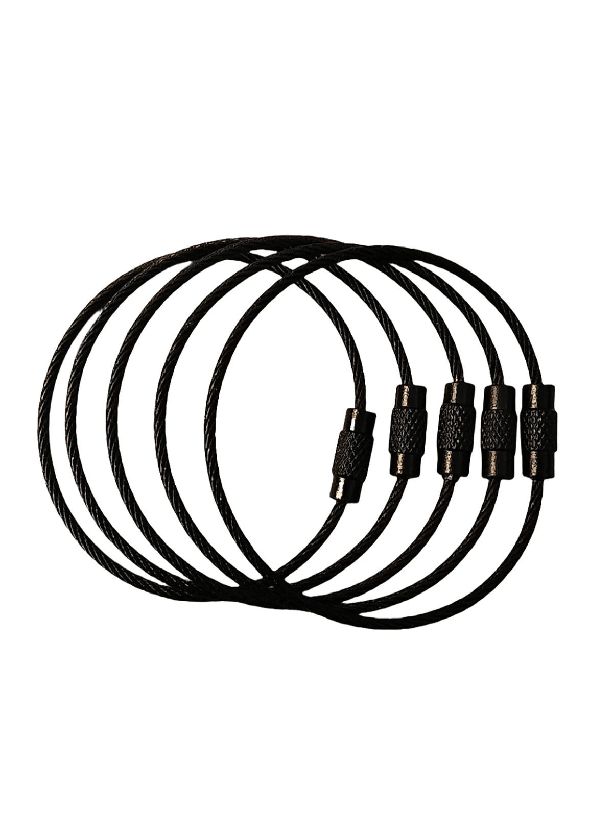 5pcs Metal Cable Keychain Holder, Suitable For Travel, Work, Key Organization, Easy Access And Hanging On Luggage, Multi-Purpose, Durable, Anti-Lost