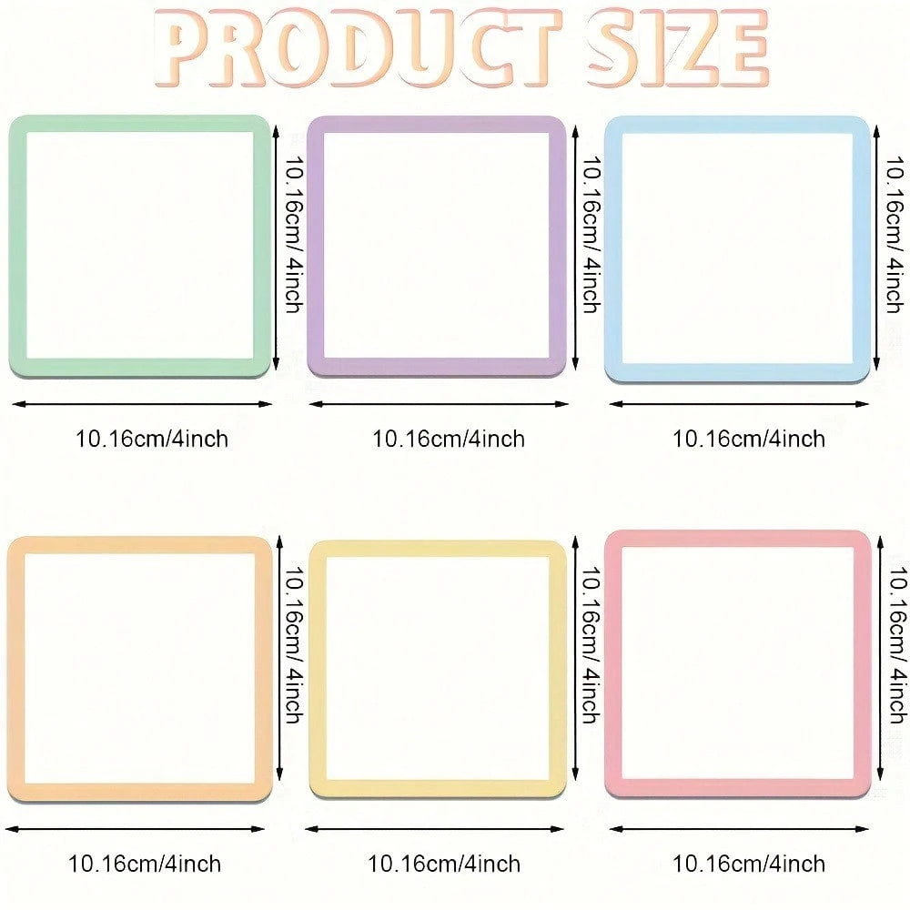 6/12/30pcs Reusable Magnetic Sticky Notes, 4x4 Inch- Back To School Special- Erasable Labels, Suitable For Whiteboards, Refrigerators, Lockers- Perfect For Office, Classroom Organization And Home R