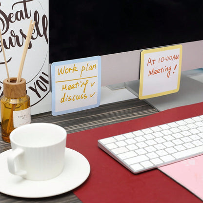 6/12/30pcs Reusable Magnetic Sticky Notes, 4x4 Inch- Back To School Special- Erasable Labels, Suitable For Whiteboards, Refrigerators, Lockers- Perfect For Office, Classroom Organization And Home R