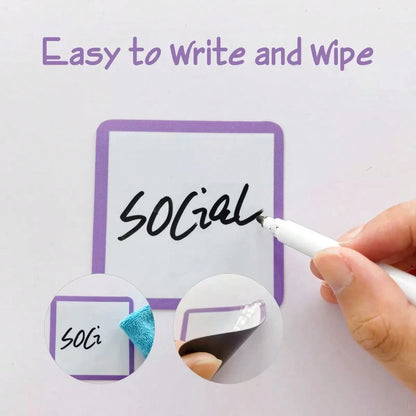 6/12/30pcs Reusable Magnetic Sticky Notes, 4x4 Inch- Back To School Special- Erasable Labels, Suitable For Whiteboards, Refrigerators, Lockers- Perfect For Office, Classroom Organization And Home R