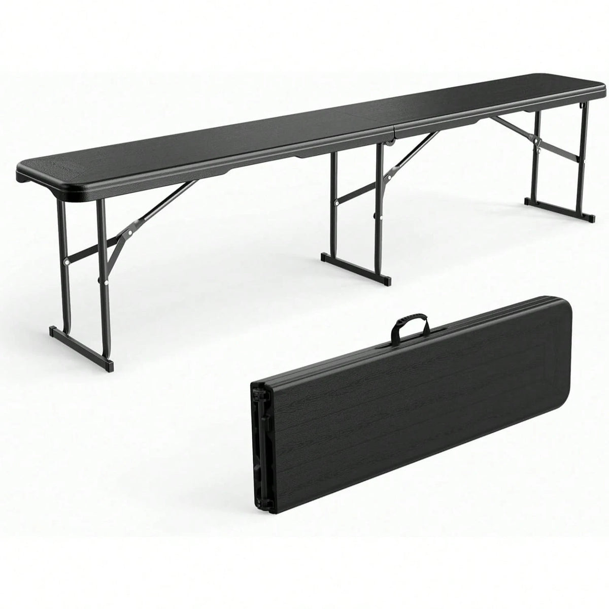 6 FT Plastic Folding Bench With Handle, Sturdy Metal Frame, Perfect For Indoor/Outdoor Party, Picnic, Camping, Restaurant, Dinning Room, Cafe, Wedding And Commercial Events,Outdoor Bench,Outdoor Furn