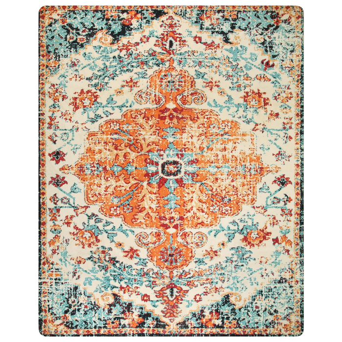 8'x10' Washable Boho Area Rug - Orange - Wichita Home Outlet