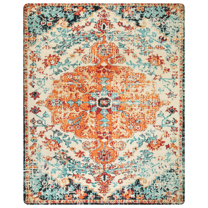 8'x10' Washable Boho Area Rug - Orange - Wichita Home Outlet