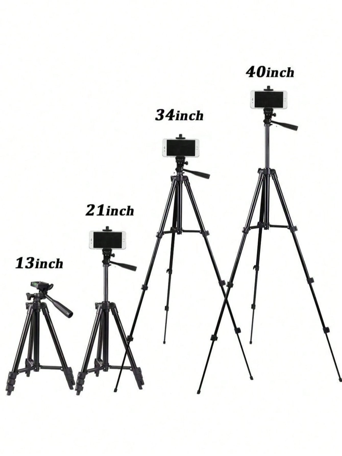 Aluminum Alloy Tripod With Universal Phone Holder, Compatible With Apple/Android/Camera Phone Tripod- Adjustable, Portable, Suitable For Home, Outdoor Travel, Photography Enthusiasts, Live Interviews