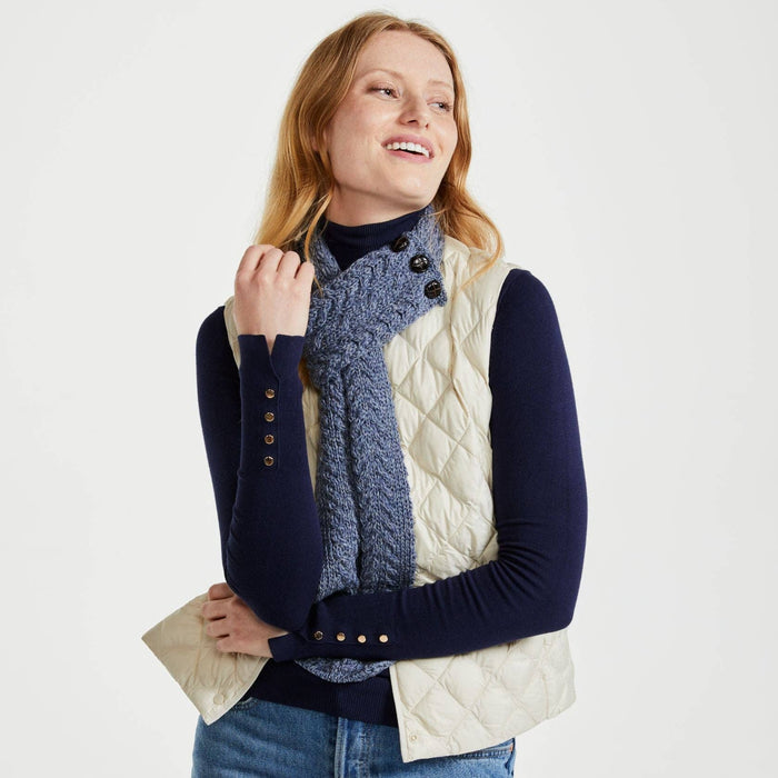 Ballina Aran Buttoned Denim Loop Scarf