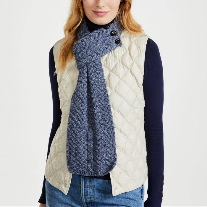 Ballina Aran Buttoned Denim Loop Scarf