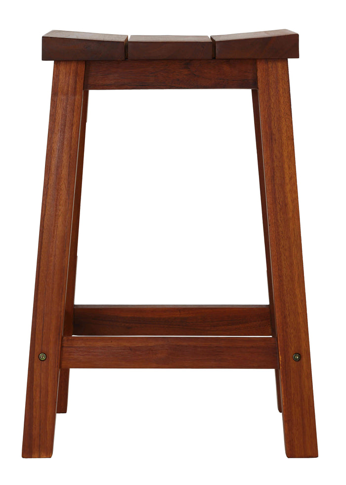 Bare Decor Socorro Solid Teak Wood Backless Counter Stool, 25"