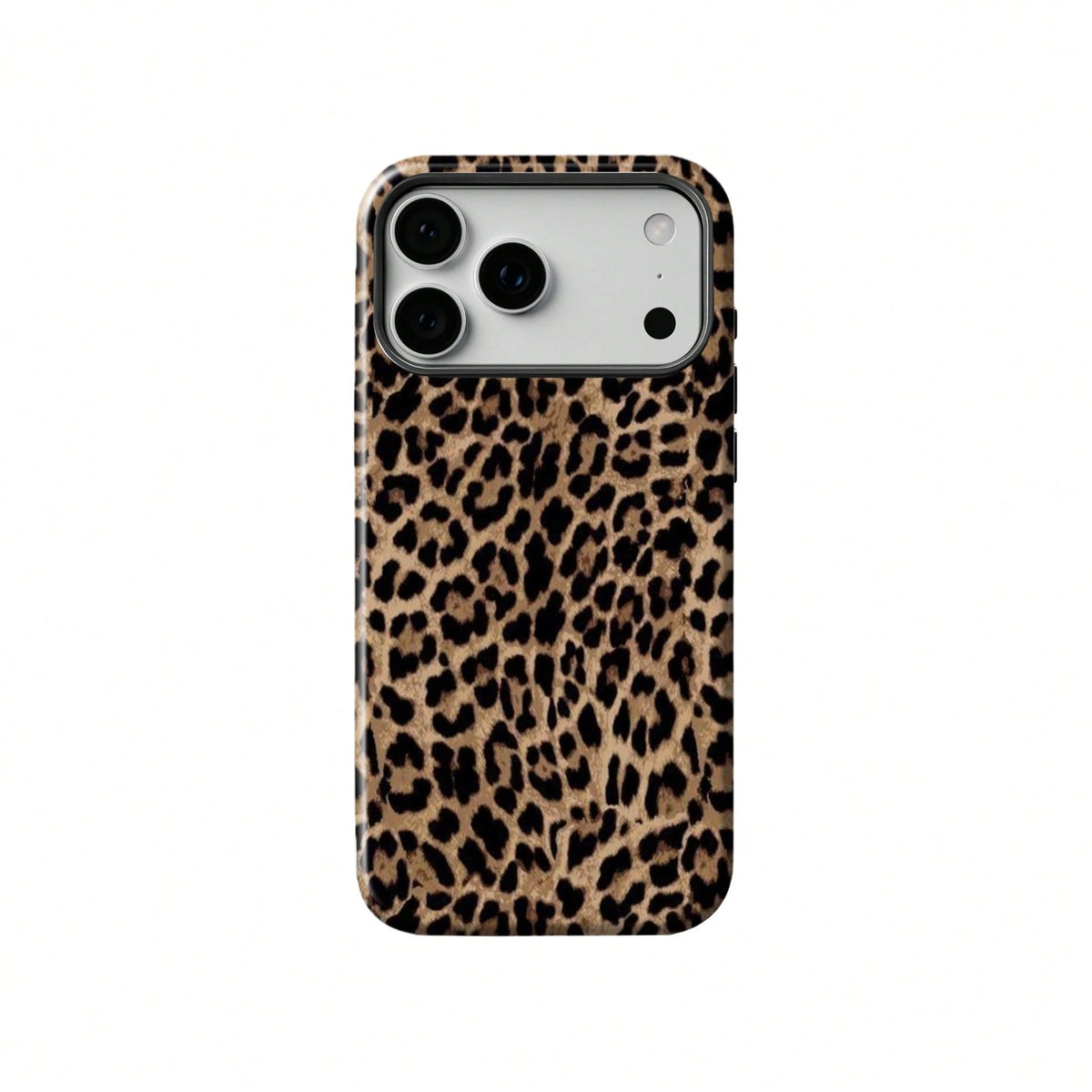 Black Leopard Pattern Fashion Phone Case, Leopard Print Phone Case, Black Leopard Design Phone Case Compatible With IPhone 17, 16e, 15 Pro Max, 14 Plus, 14 Pro, 13, 12, 11 Birthday