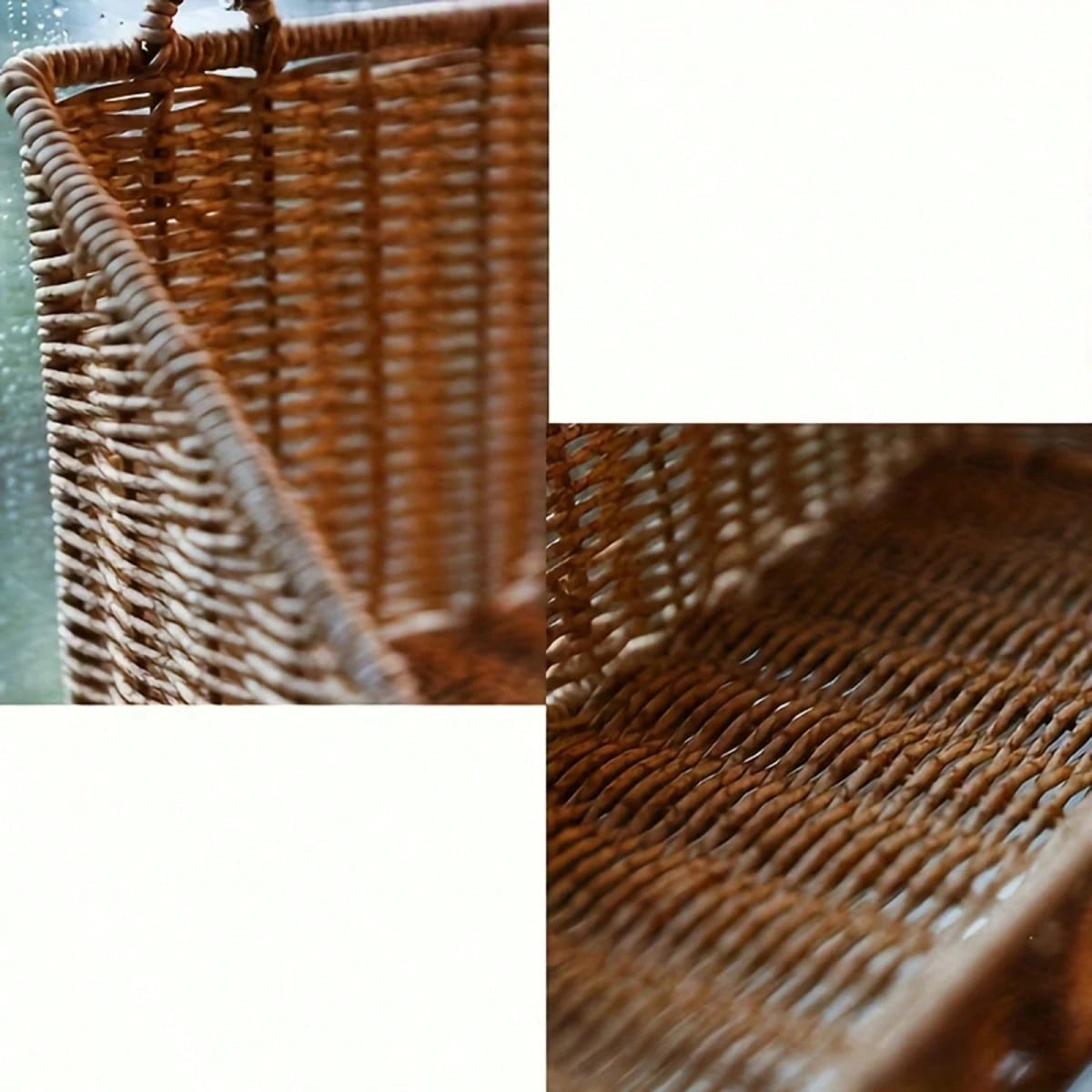 Boho Woven Wall Hanging Basket- Rustic Jute Kitchen Organizer For Fruit Vegetable Storage Decorative Large Capacity Farmhouse Hand-Woven Storage Bin