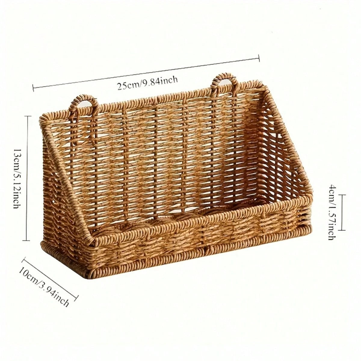Boho Woven Wall Hanging Basket- Rustic Jute Kitchen Organizer For Fruit Vegetable Storage Decorative Large Capacity Farmhouse Hand-Woven Storage Bin