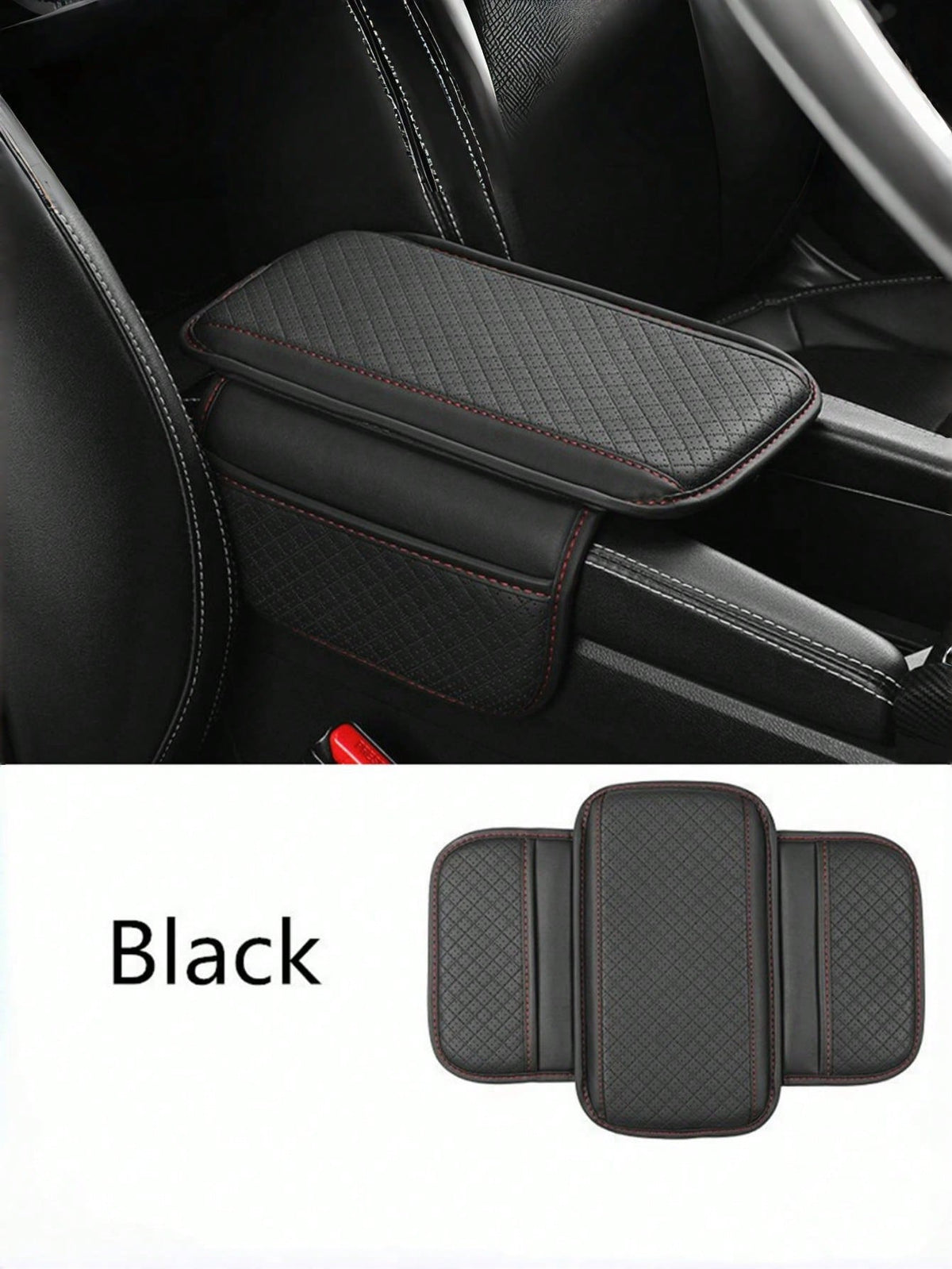 Car Armrest Box Universal PU Leather Armrest Cushion With Pocket Elbow Support Armrest Storage Car Armrest Pad Anti Scratch Protective Pads