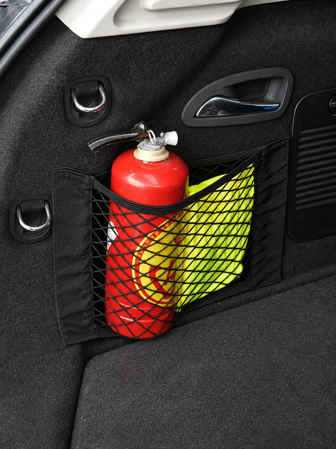 Car Trunk Hook And Loop Storage Net Bag, Elastic Polypropylene Mesh Organizer Bag, Self-Adhesive Car Rear Seat Cargo Net Storage Bag, Universal Car Interior Trunk Storage Organizer Accessories