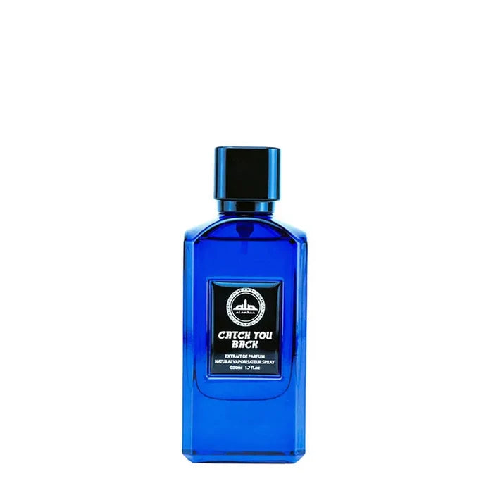 alt="AL AMBRA Catch You Back Extrait de Parfum 50ml - Flacon bleu électrique unisexe - Concentration 25-40% essences pures - Parfum niche haute tenue sillage 12-24h - Notes bergamote lavande ambre musc"