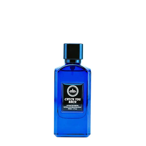 alt="AL AMBRA Catch You Back Extrait de Parfum 50ml - Flacon bleu électrique unisexe - Concentration 25-40% essences pures - Parfum niche haute tenue sillage 12-24h - Notes bergamote lavande ambre musc"