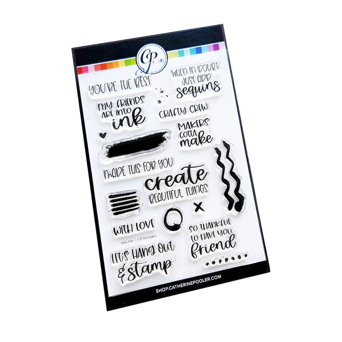 Catherine Pooler - Sentiments Stamp - Into Ink. Available at Embellish Away located in Bowmanville Ontario Canada.