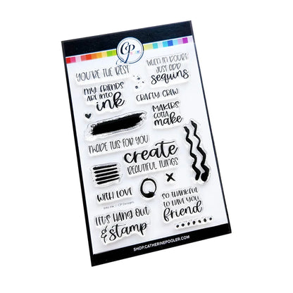 Catherine Pooler - Sentiments Stamp - Into Ink. Available at Embellish Away located in Bowmanville Ontario Canada.