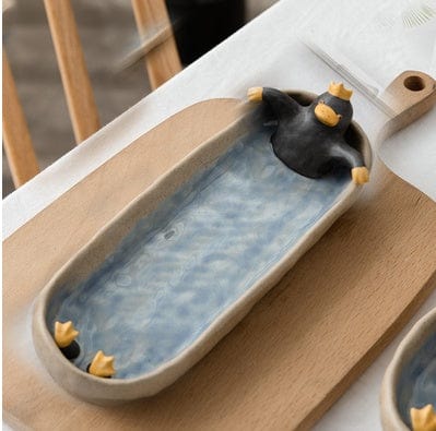 Gadget Gerbil Bath duck / Large Ceramic Cat Bathtub Ashtray