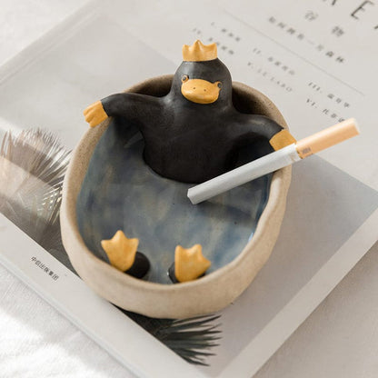 Gadget Gerbil Bath duck / Small Ceramic Cat Bathtub Ashtray