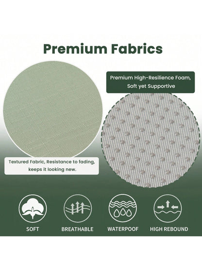 Chair Cushion With Ties For Dining Chairs, Non Slip Kitchen Chair Pad And Dining Seat Cushion With Machine Washable Cover, Sage Green,16"X16"X2"