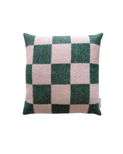 Checkerboard Cushion - Green / Pink