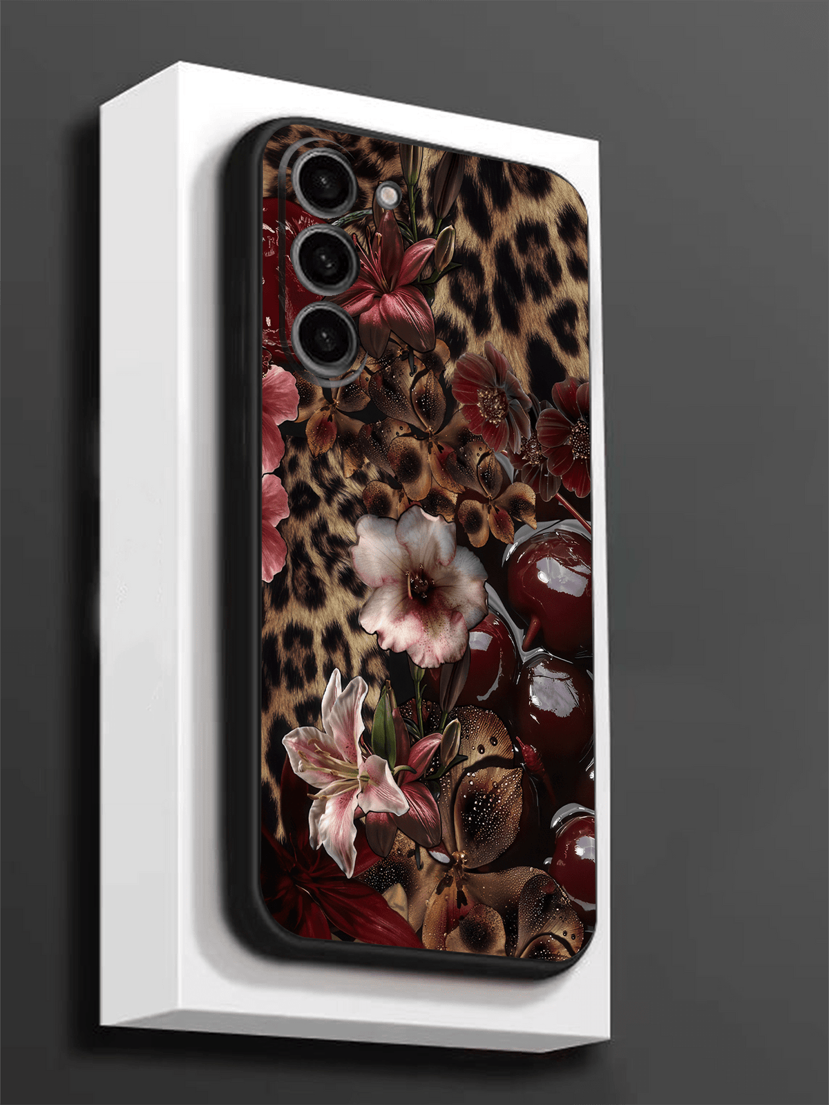 Cheetah,Leopard Print 1pc Leopard Print Floral Pattern Soft TPU Protective Phone Case, Scratch-Resistant And Shock-Proof, Compatible With Huawei Honor, Compatible With Redmi, Compatible With Galaxy A