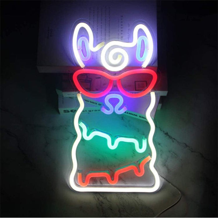 Gadget Gerbil Cool Alpaca Neon Light