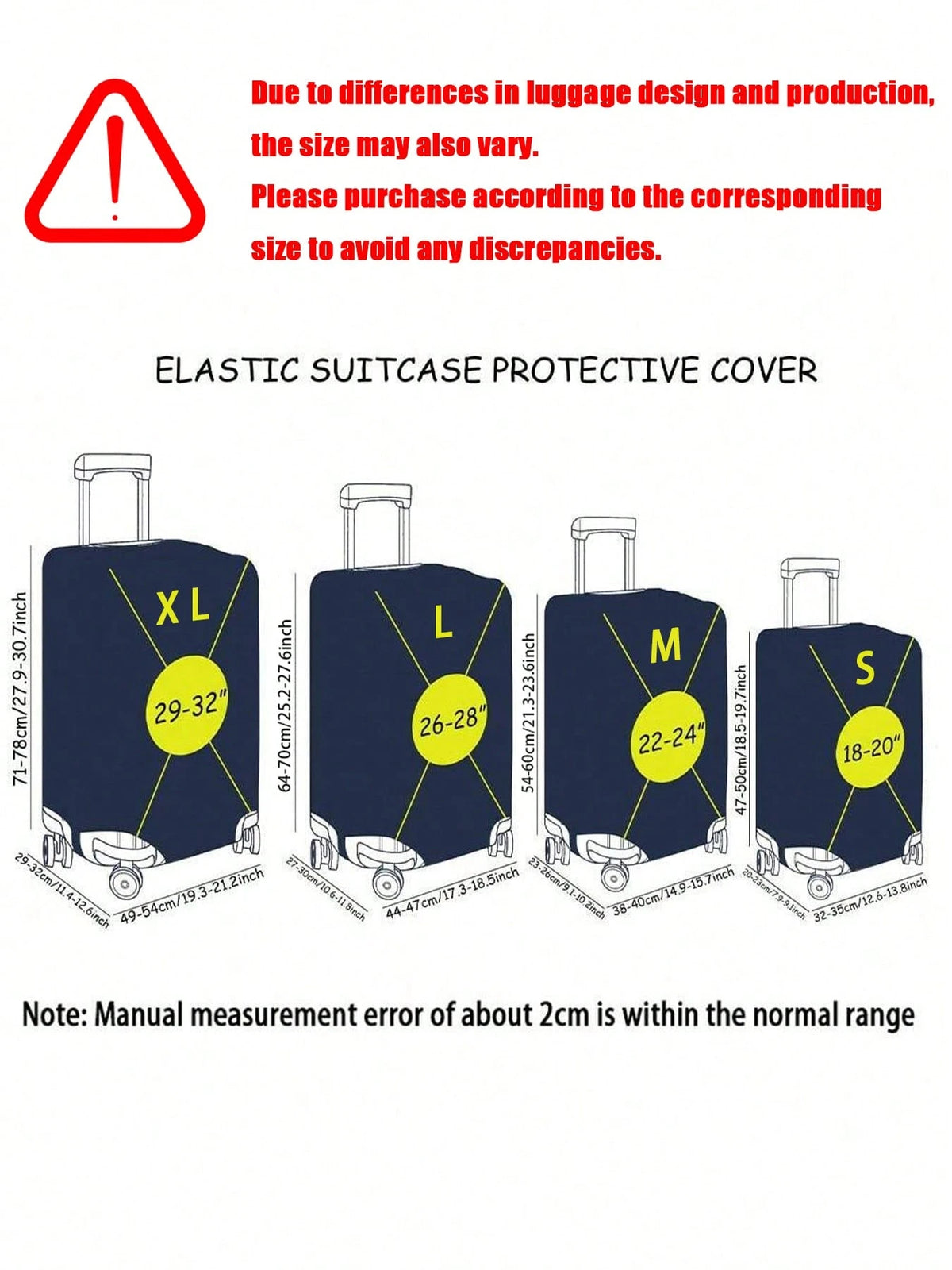 Custom 18-32" Elastic Luggage Cover, Personalized Name/ Custom Text Print, Dustproof Scratch-Resistant Travel Protector An Ideal Choice For Travel
