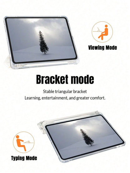 Customized Tablet Case With Pen Slot, Personalized Text Writing TPU Customizable 3-Fold Case, Compatible With Mini 4/5/6/7, Air 1/2/4/5, 9.7, 10.2, 10.5, 10.9, Pro 11-Inch, 10th Gen, Air 11-Inch (M2)