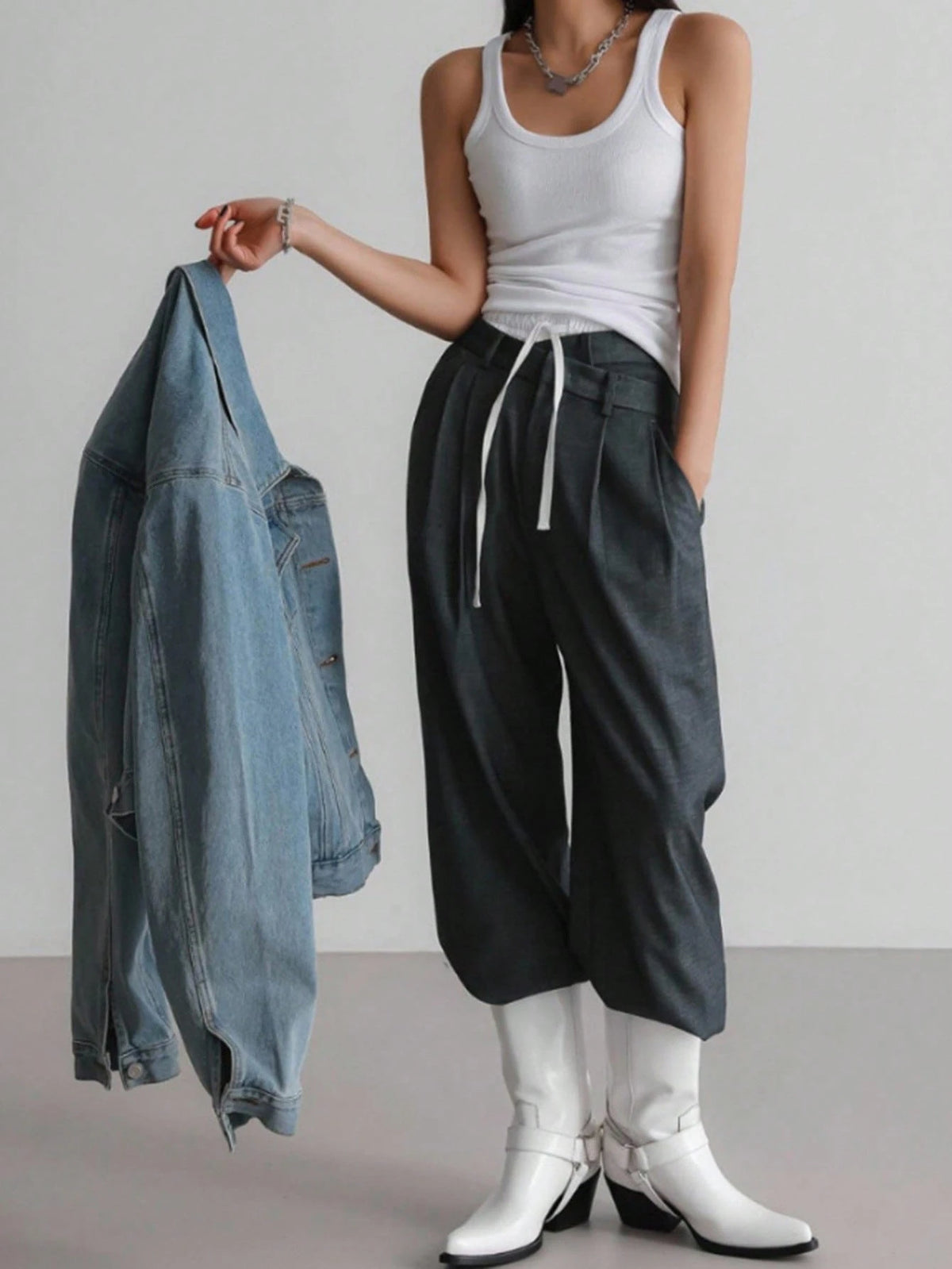 DAZY Solid Ribbed Knit Tank Top Y2k