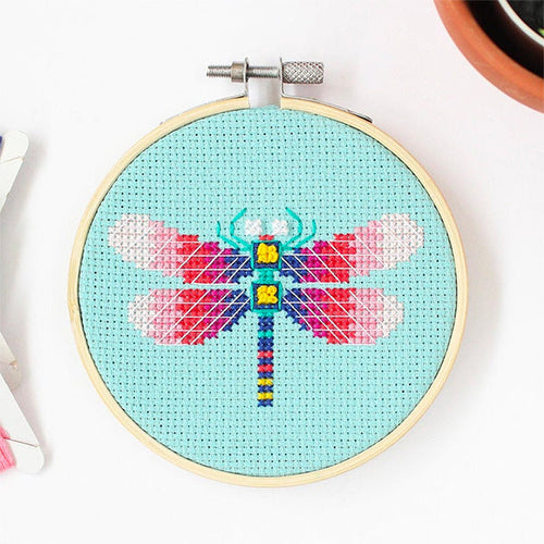 Dragonfly Mini Cross Stitch Kit-Stitched Modern