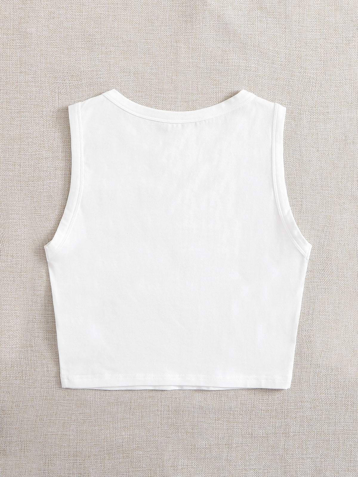 EZwear Summer Outfits Solid Round Neck Casual Tank Top