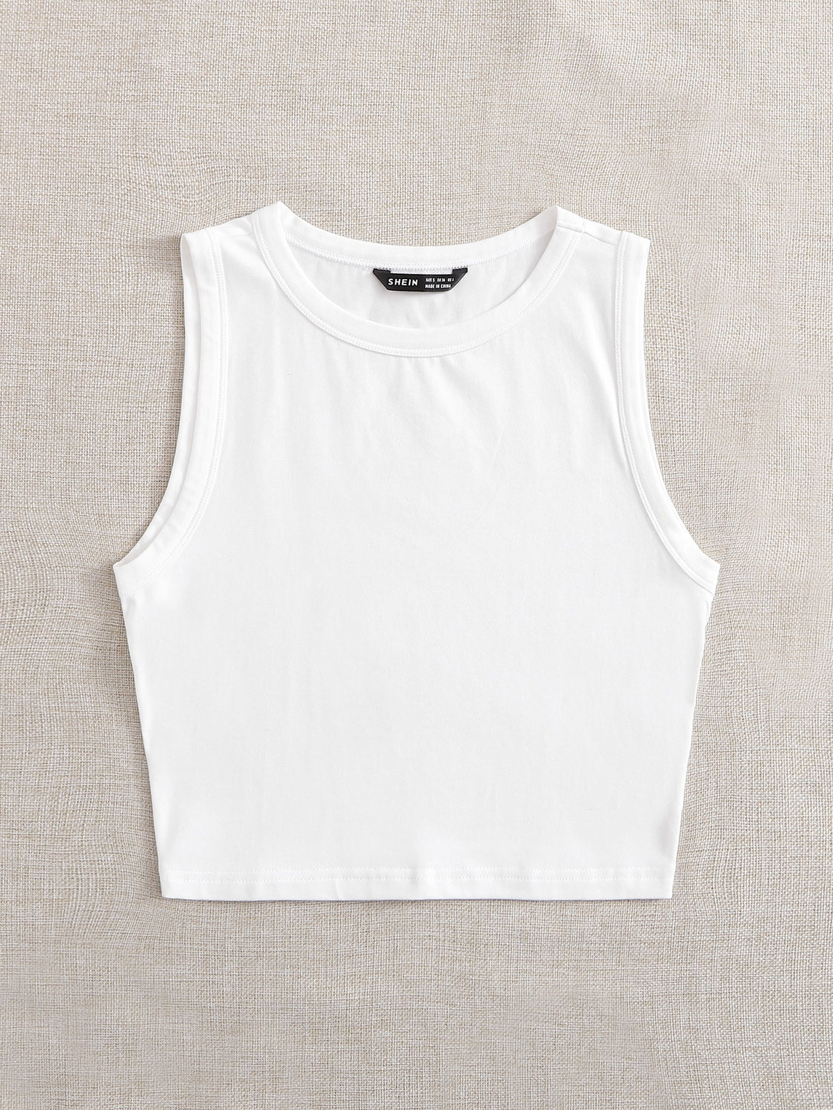 EZwear Summer Outfits Solid Round Neck Casual Tank Top
