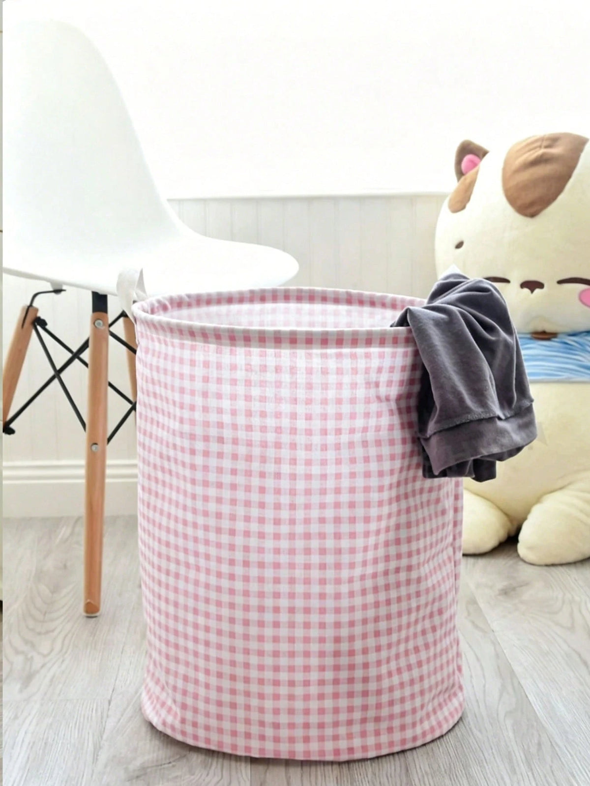 Fabric Storage Basket, Clothing & Toy Organizer Bin, Waterproof Foldable Inner Layer, Grid Storage Basket, Laundry Basket