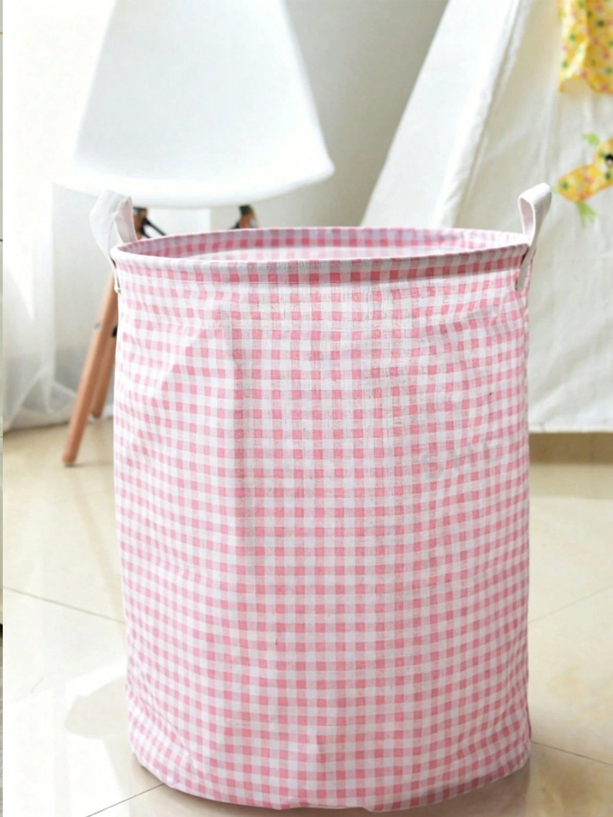 Fabric Storage Basket, Clothing & Toy Organizer Bin, Waterproof Foldable Inner Layer, Grid Storage Basket, Laundry Basket