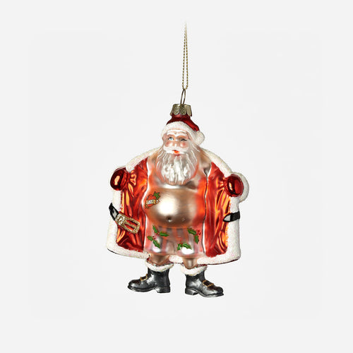 Flasher Santa Ornament