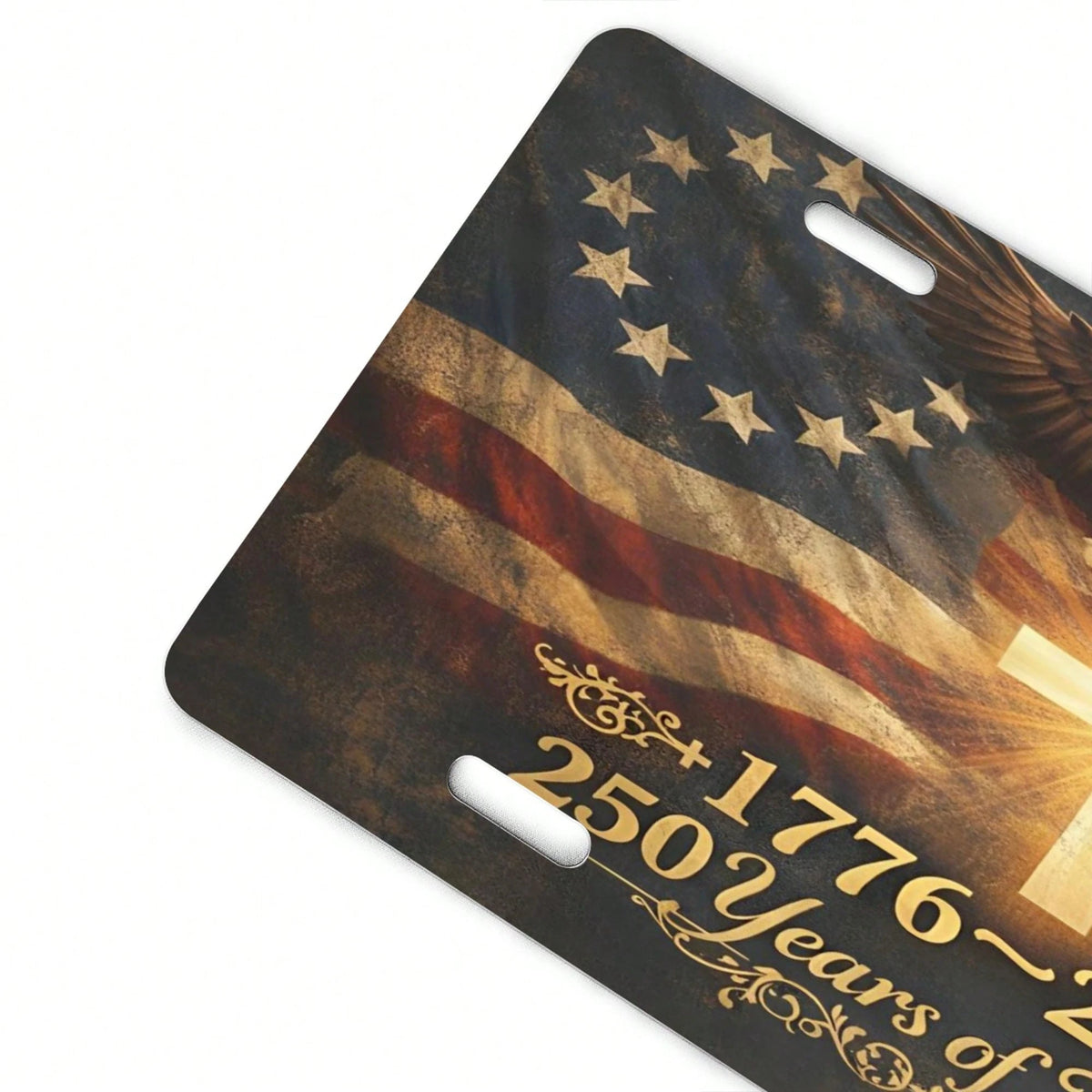Front License Plate Cover, 250th Anniversary Of America's 250 Years Of Freedom Commemoration, Aluminum Decorative License Plate, Fun Metal Car License Plate 6X12, Aluminum Front License Plate, Suitabl