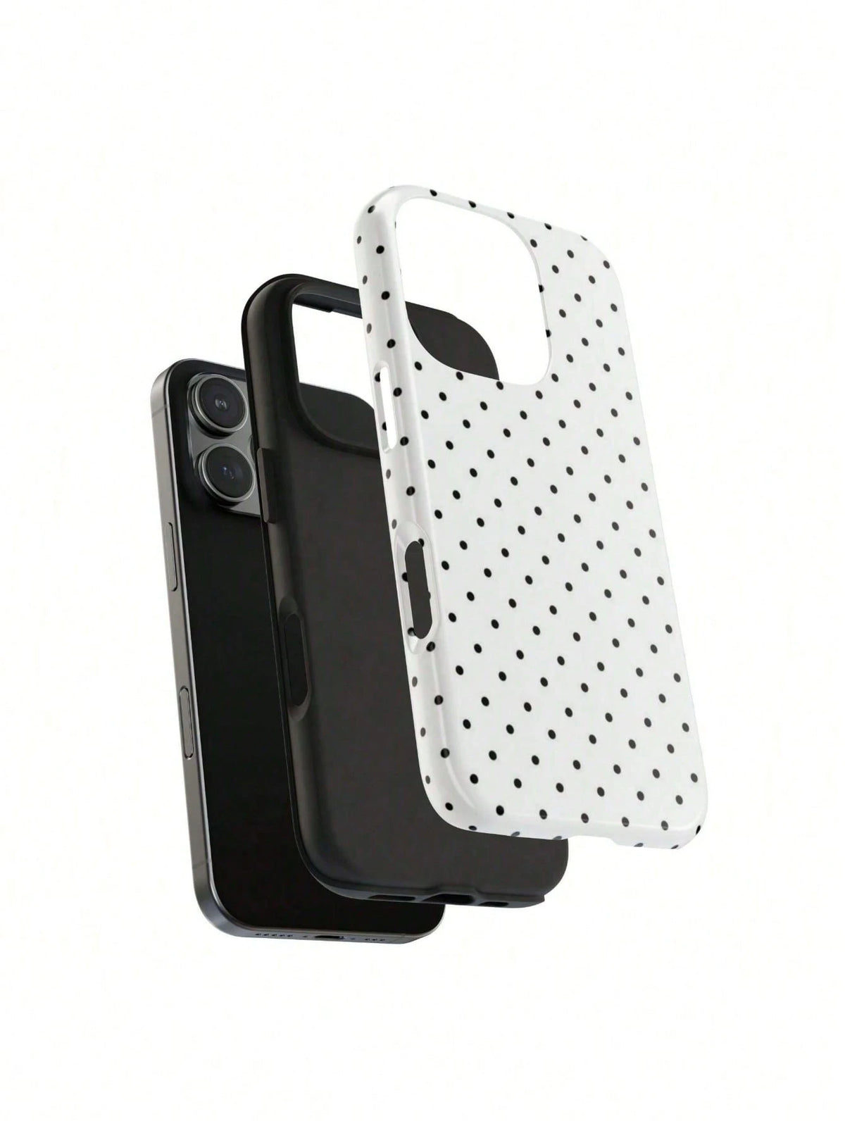 GIIPPA Soft & Cute White Polka Dot Phone Case, Y2K Style, Compatible With 17/16/15/14/13/12/11 Pro Max, Aesthetic