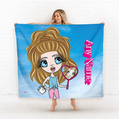 Girls Personalized Pink Poser Fleece Blanket - Image 1