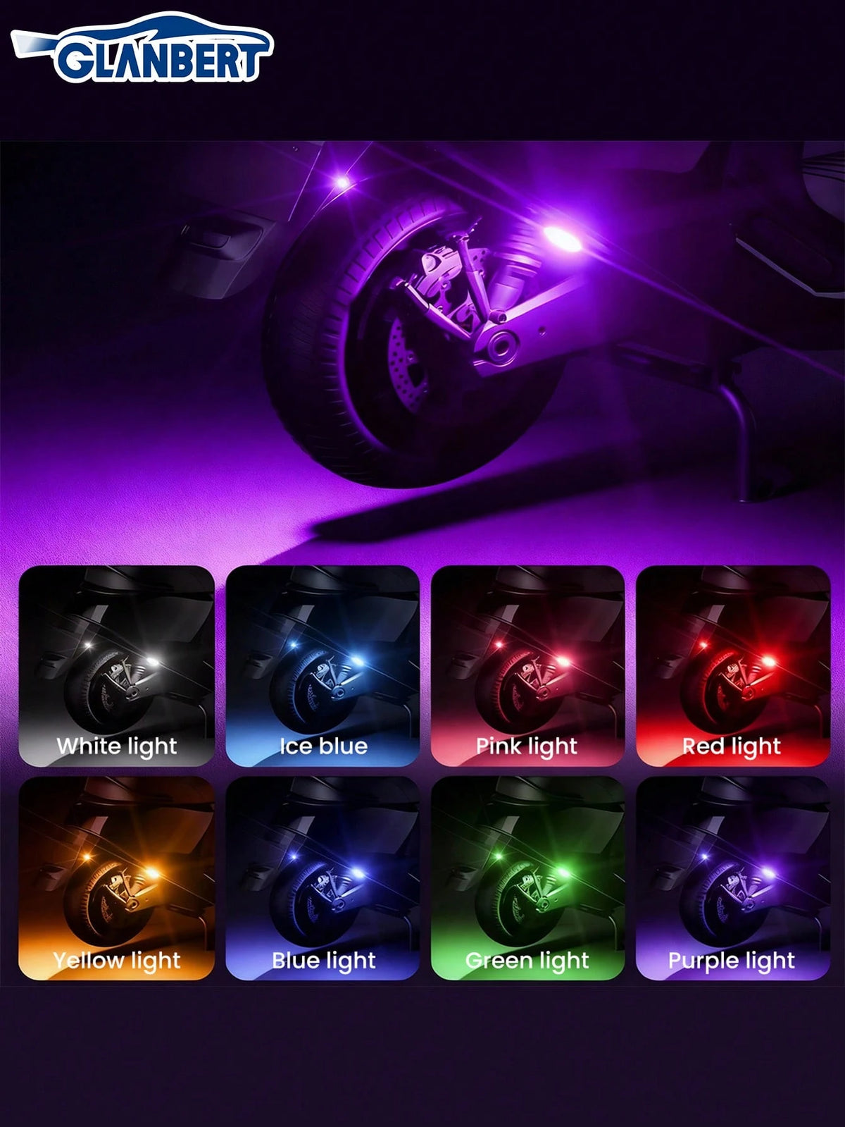 GLANBERT Upgraded 6LEDs 6/4/2PCS Wireless LED Strobe Lights,Car Decorative Lights,With Remote Control,Mini Lights 8 Colors USB Charing Anti-Collision Led Emergency Warning Lights For Car Motorcycle Dr
