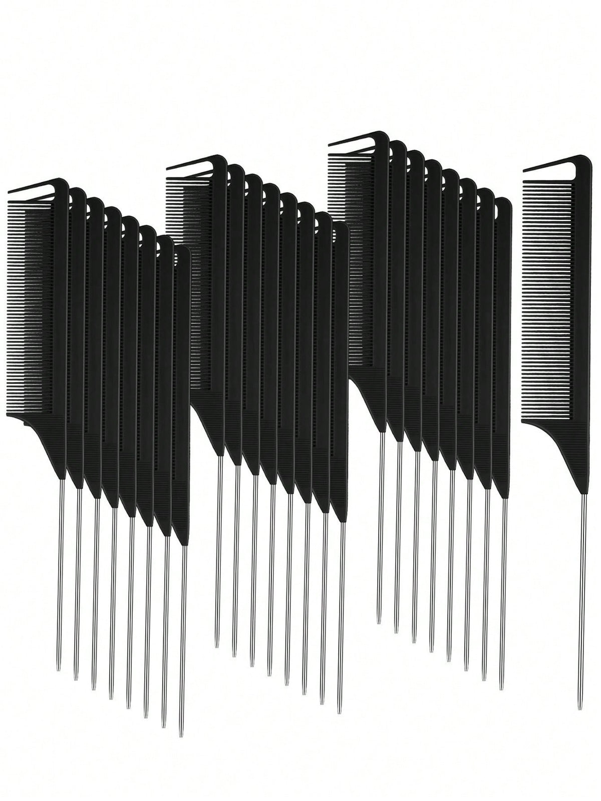 Hair Comb Set, Including Parting Comb, Tail Comb, Steel Needle Tail Carbon Fiber Heat-Resistant Volumizing Comb, Styling Comb, Hair Brush, Comb, Hairdressing Tools, Hair Products And Accessories, Suit