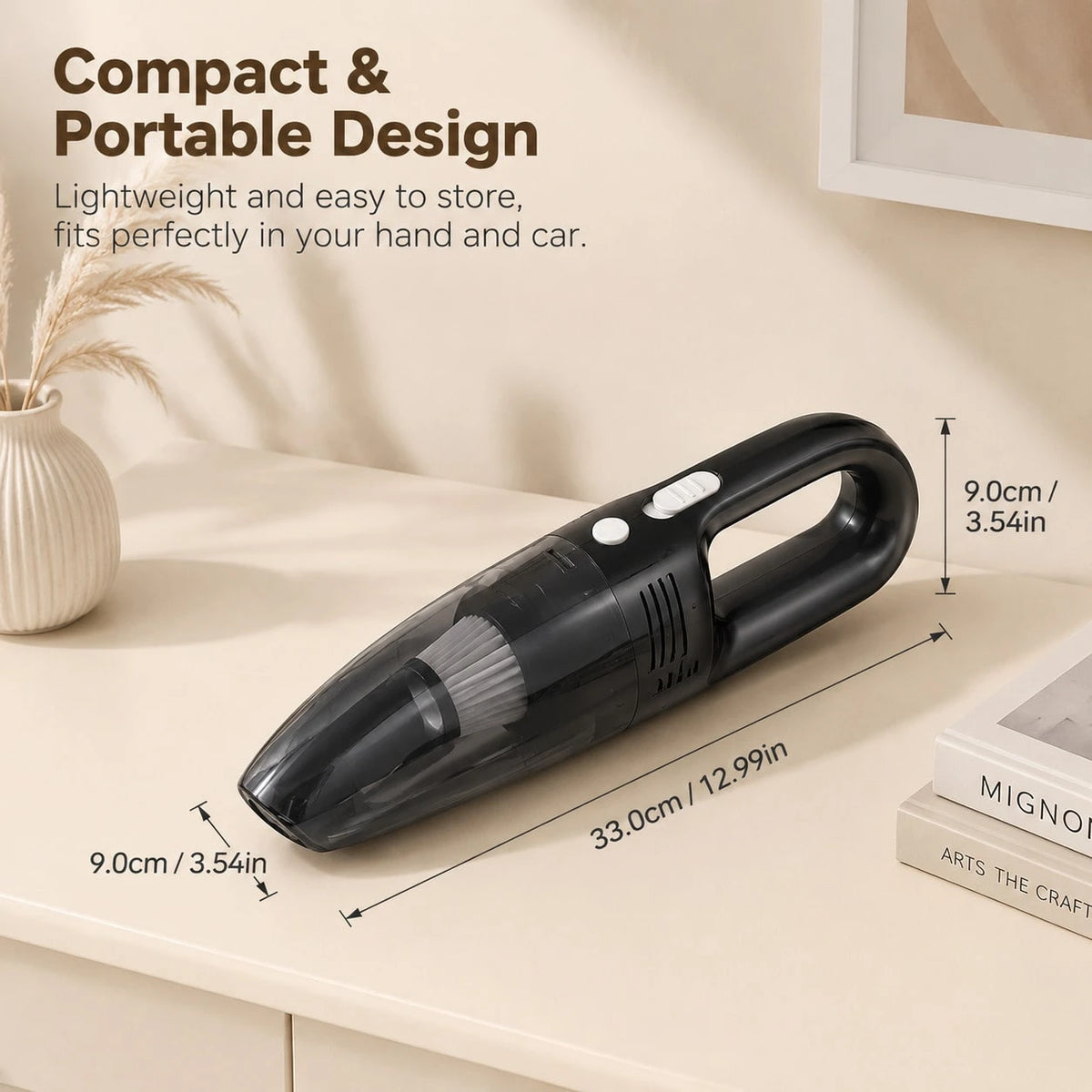 Handheld Wireless Vacuum Cleaner With Powerful 8kPa Suction; USB-Rechargeable; Suitable For Use In Cars, Homes, And Offices; Ideal For Cleaning Up Pet Hair.