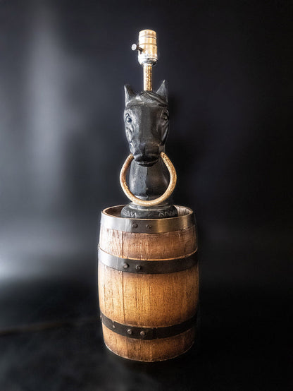 Hitching Post Table Lamp With Barrel Horse Head Table Lamps