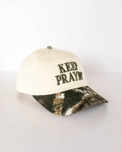 Keep Prayin' Baseball Hat - Camo & Army Green