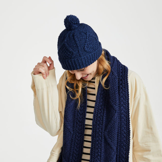 Kinard Aran Navy Ski Hat