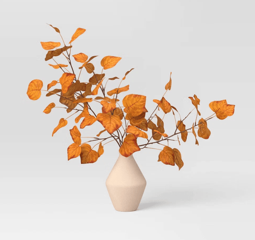 Large Orange Fall Leaf Artificial Plants Arrangement - Wichita Home Outlet