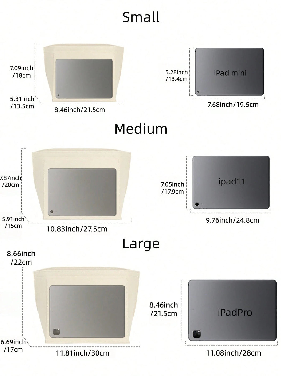 Le Pliage Tote Bag Organizer Insert, Multi-Pocket Felt Handbag Organizer Bag With Zipper, Cup Holder, Back To School Supplies