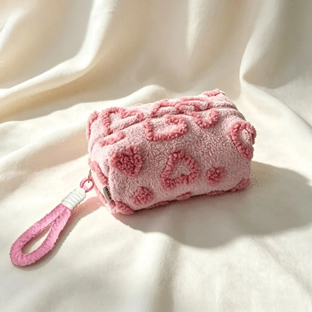 Leopard Print Cosmetic Bag With Wrist Strap, Zippered Travel Makeup Pouch For Women